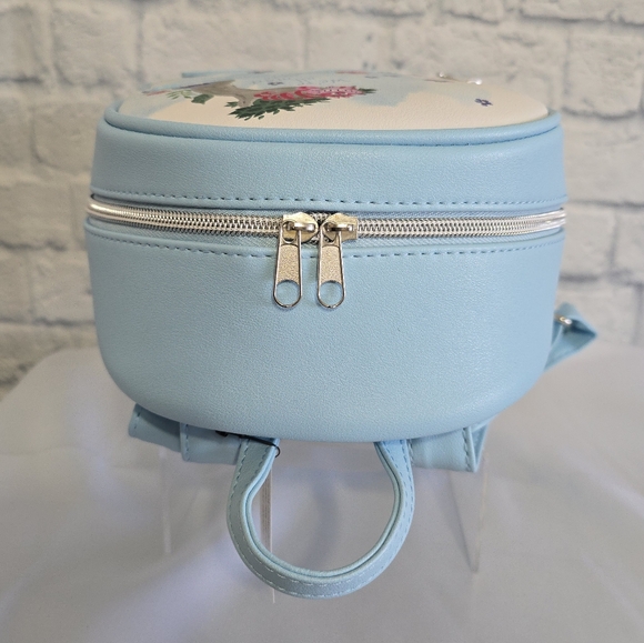 Loungefly Alice in Wonderland Character Floral Mini Backpack Disney Bag Blue New - Picture 6 of 16